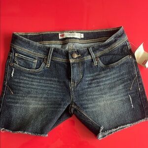 Levi's Blue Jean Shorts Distressed Mid-Thigh